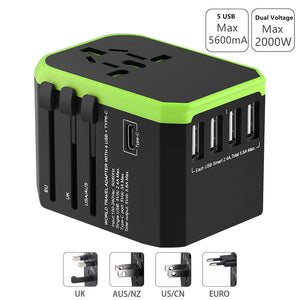 Adaptador Universal Com Multi carregador USB  países