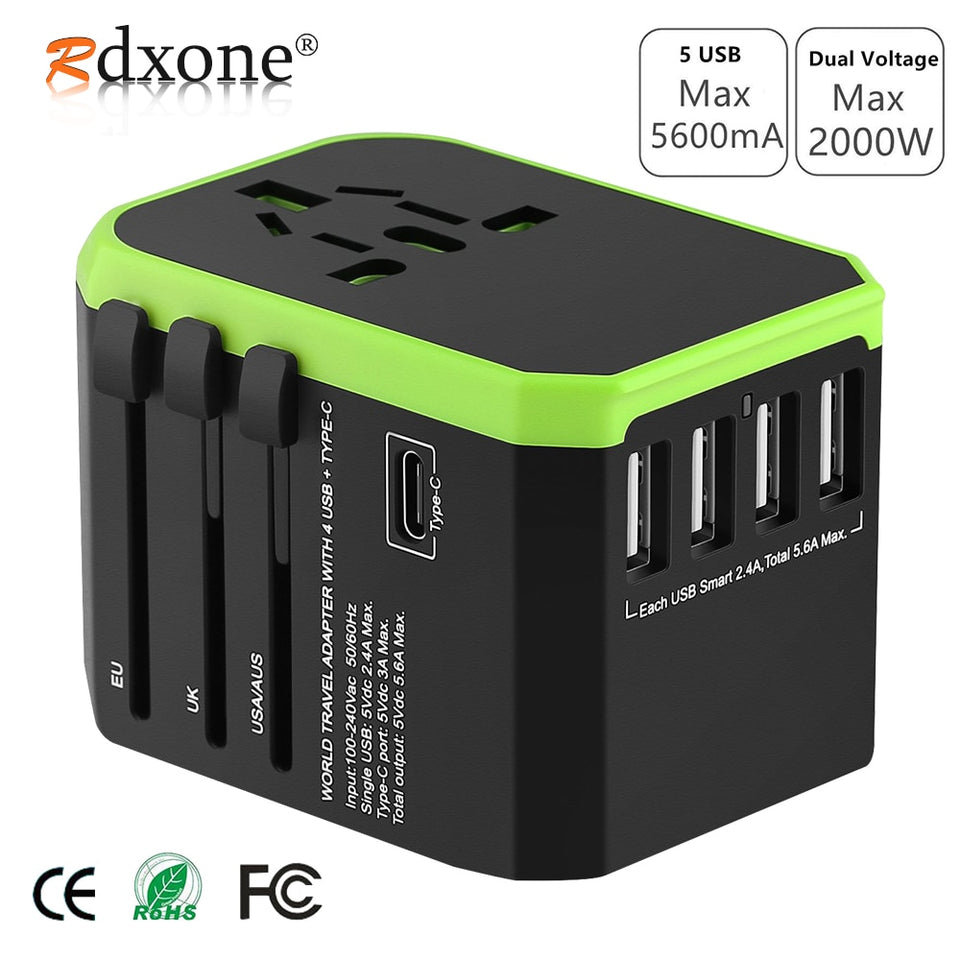 Adaptador Universal Com Multi carregador USB  países