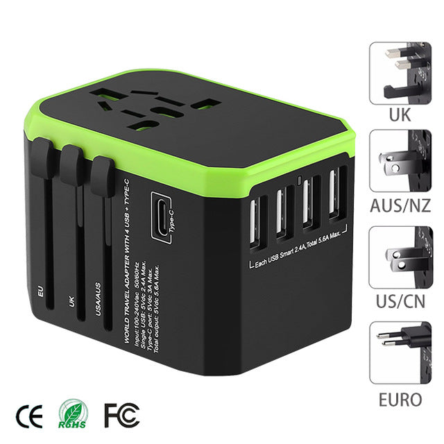 Adaptador Universal Com Multi carregador USB  países